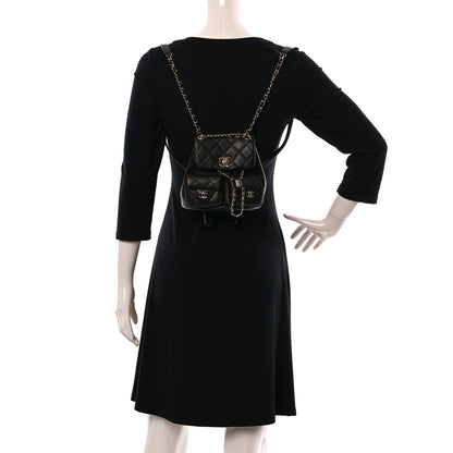 Chanel Shiny Caviar Quilted Small Duma Pockets Drawstring Backpack Black 2 of 11