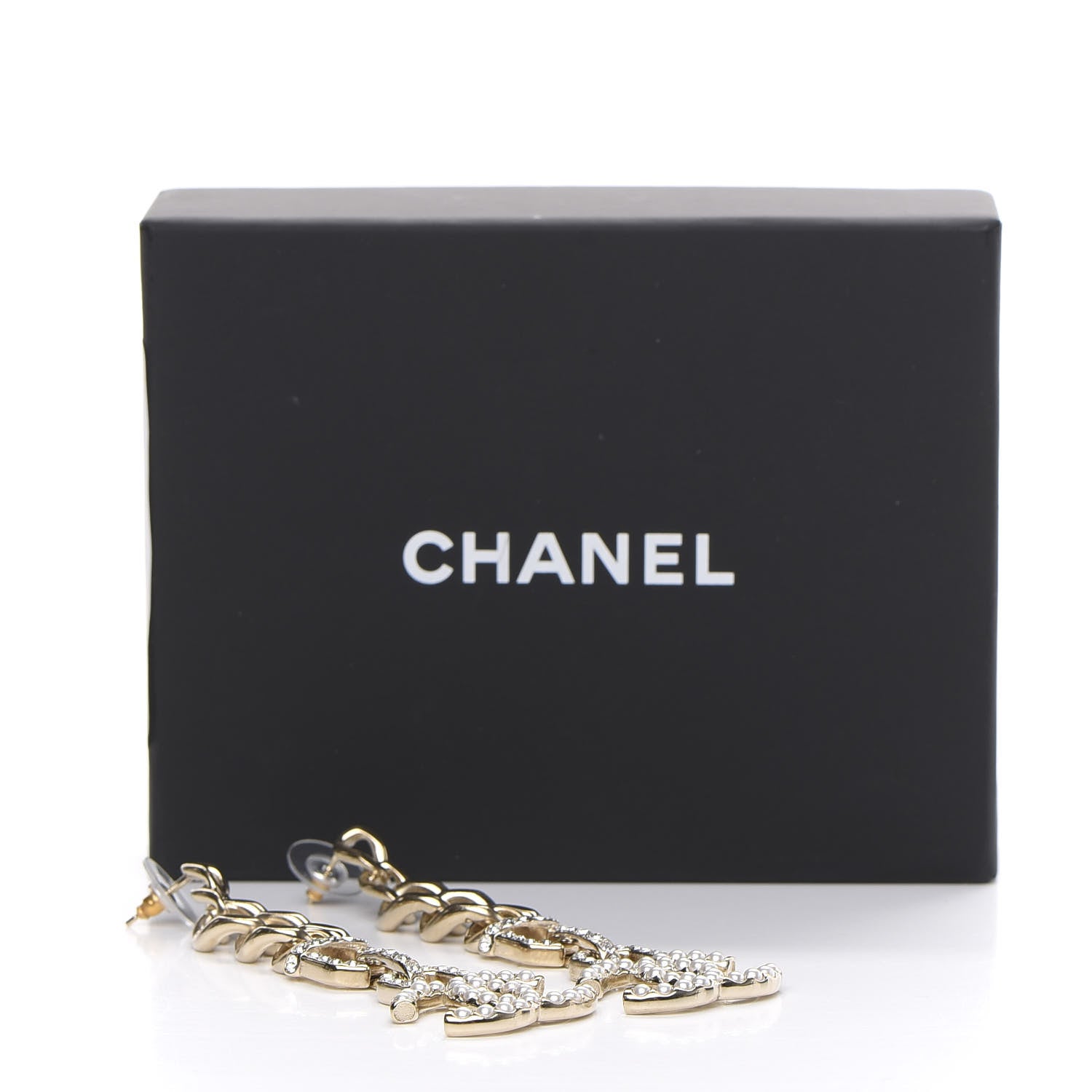 Chanel Metal Crystal CC Vendome CC Dangle Earrings Gold 5 of 5