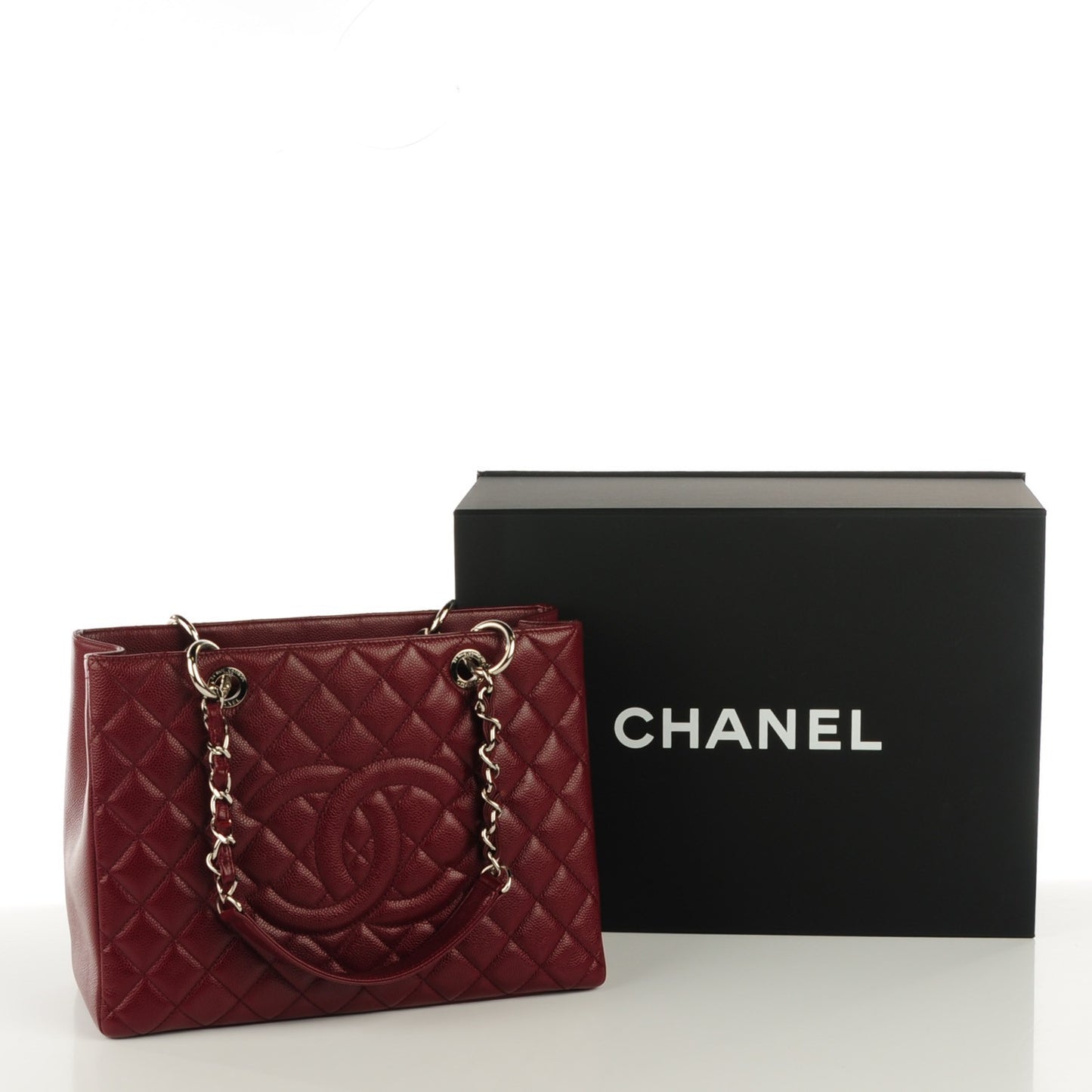 Caviar Grand Shopping Tote GST Dark Red