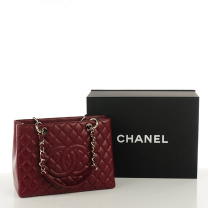 Chanel Caviar Grand Shopping Tote GST Dark Red 8 of 8