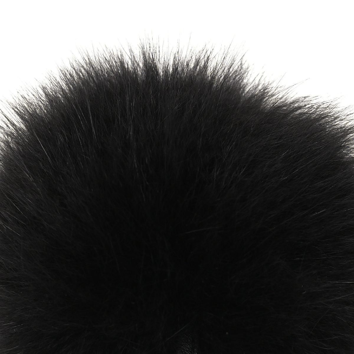 Fox Fur Pom Pom Bag Charm Black