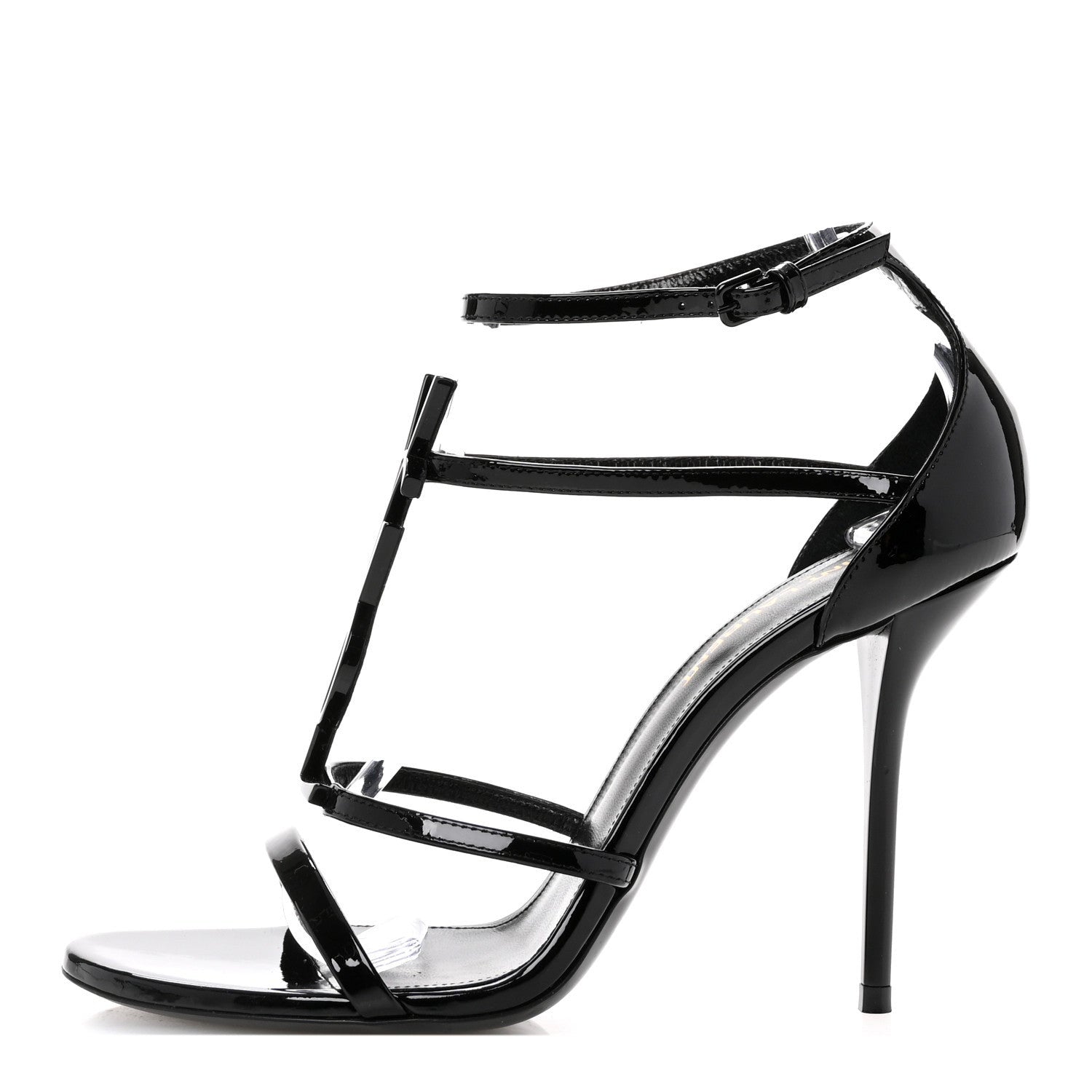 Saint Laurent Patent Cassandra 100 Sandals 37.5 Black 1 of 7