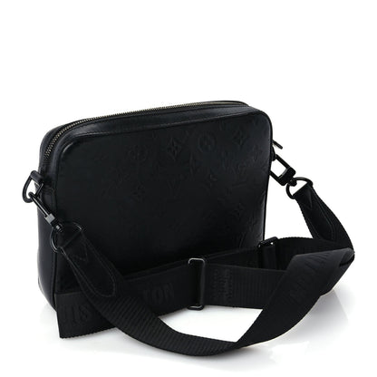 Louis Vuitton Calfskin Monogram Shadow Duo Messenger Black Black 2 of 8