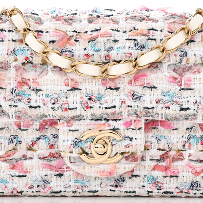Chanel Tweed Quilted Mini Rectangular Flap Ecru Pink Blue Green 8 of 11