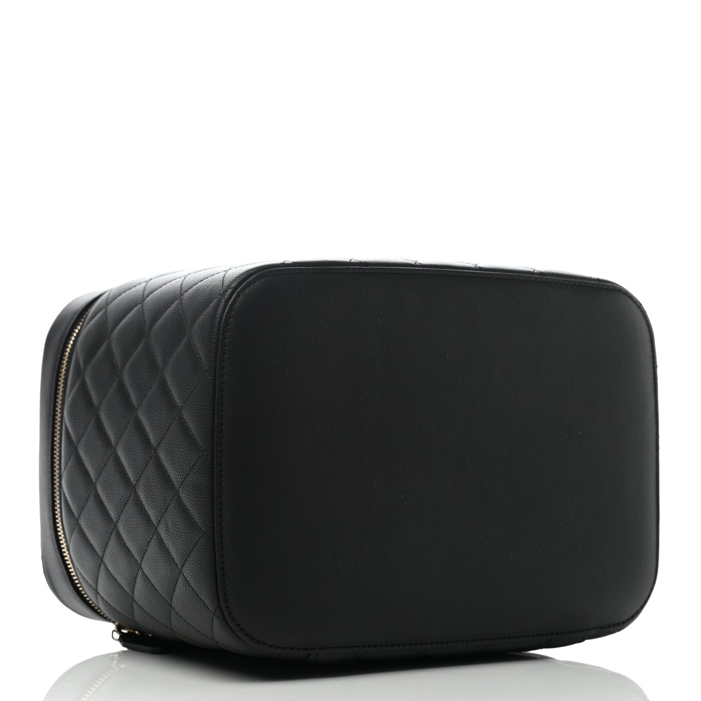 Caviar Quilted Large Vanity Pouch Black