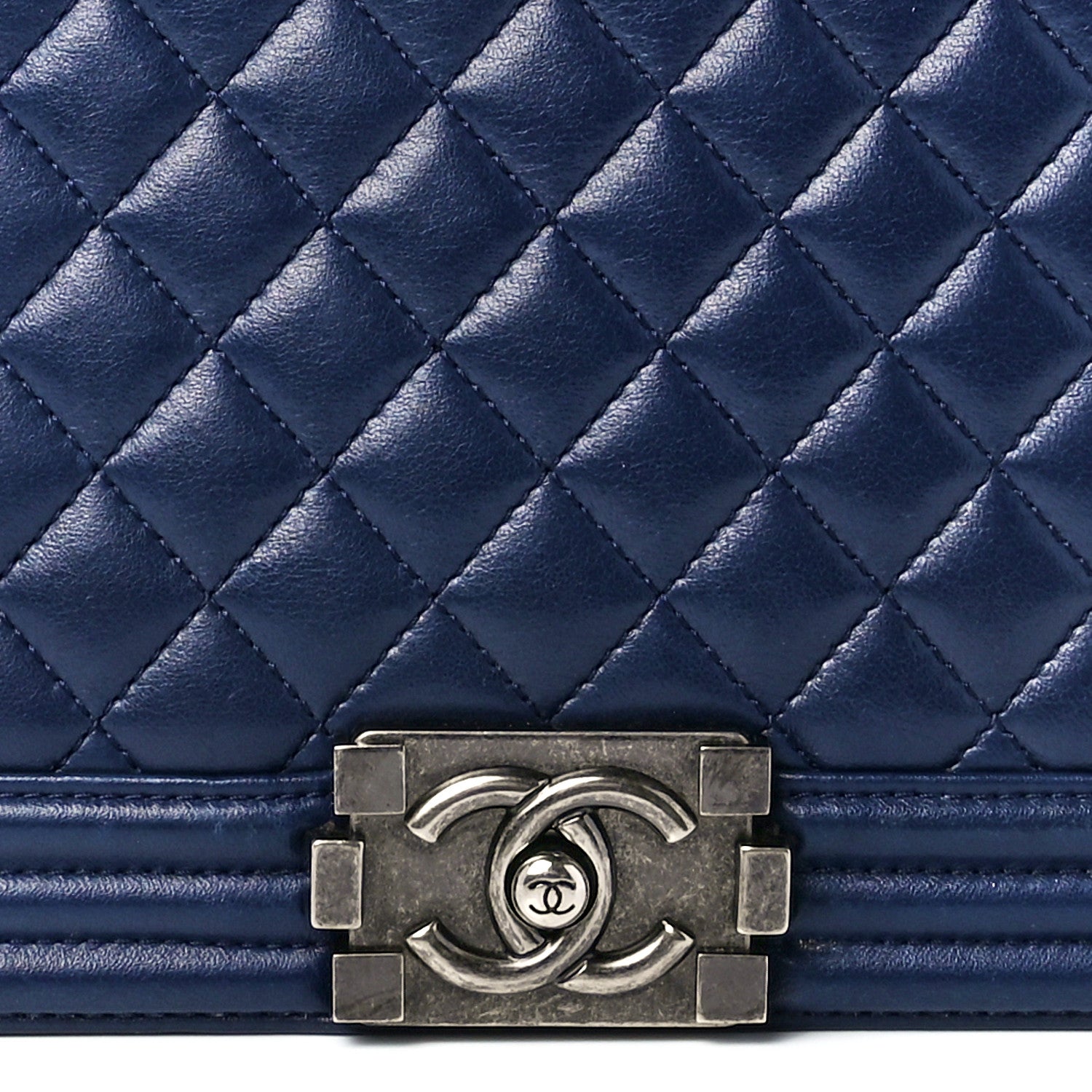 Chanel Calfskin Quilted New Medium Boy Flap Navy Blue 8 of 11