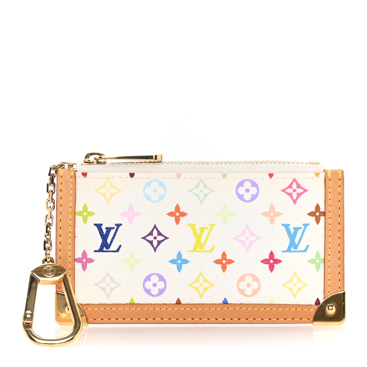 Monogram Multicolor Key Pouch White