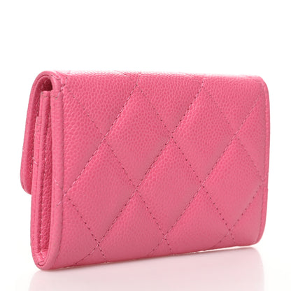 Chanel Caviar Quilted Flap Card Holder Pink 3 of 11