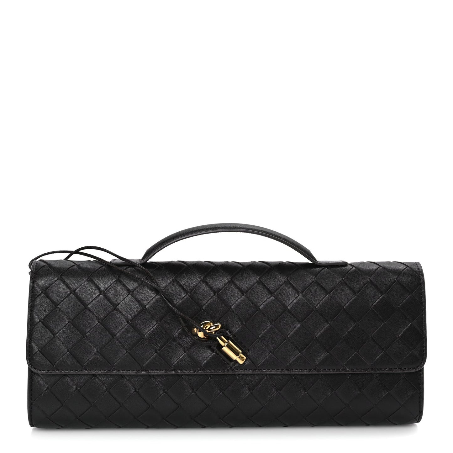 Nappa Intrecciato Long Andiamo Top Handle Clutch Fondant