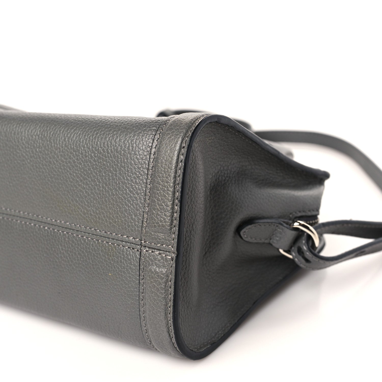 Alexander McQueen Pebbled Calfskin Mini Skull Padlock Zip Around Tote Grey 8 of 8