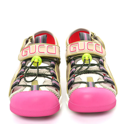 Gucci Mesh Fabric Tinsel Sport Sandals 36 Loess Sand Box Pink 3 of 7