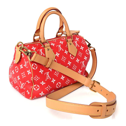 Louis Vuitton Soft Calfskin Monogram Speedy P9 Bandouliere 25 Red 2 of 8