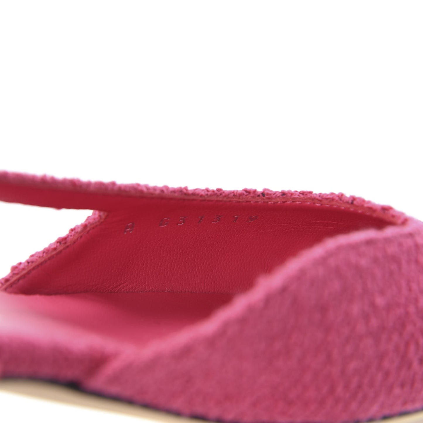 Tweed Cap Toe CC Slingback Flat 36 Pink