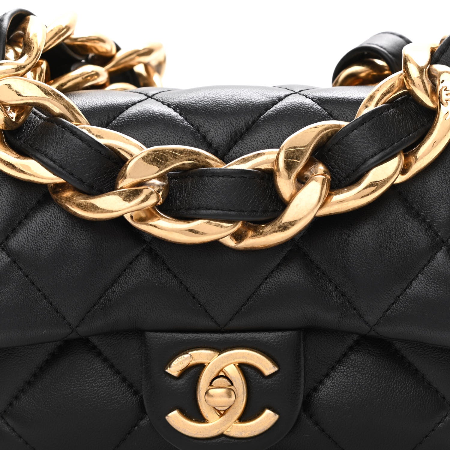 Chanel Lambskin Quilted Mini Funky Town Flap Black 8 of 11