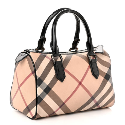 Burberry Supernova Check Patent Small Chester Bowling Bag Black 3 of 12