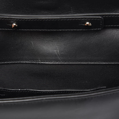 Saint Laurent Lambskin Matelasse Chevron Studded Medium Monogram Satchel Black 9 of 11