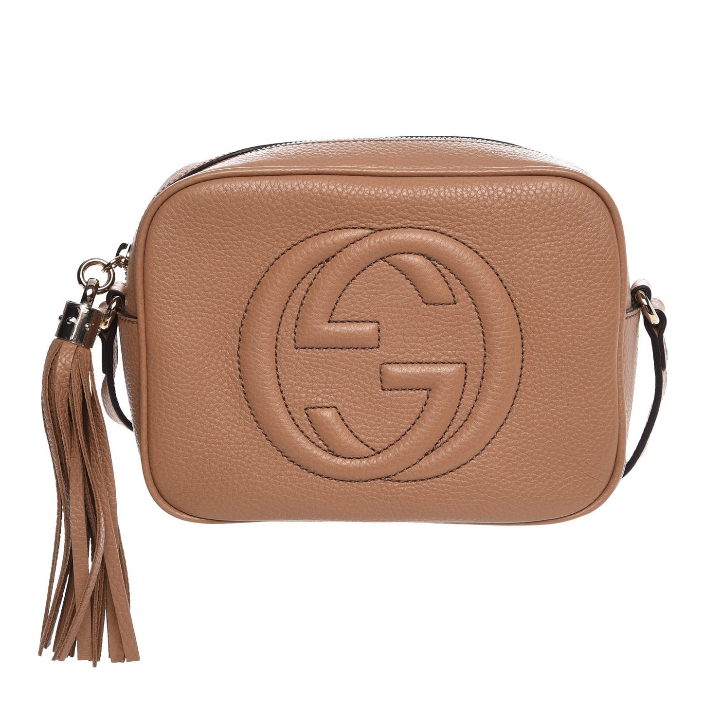 Pebbled Calfskin Small Soho Disco Bag Rose Beige