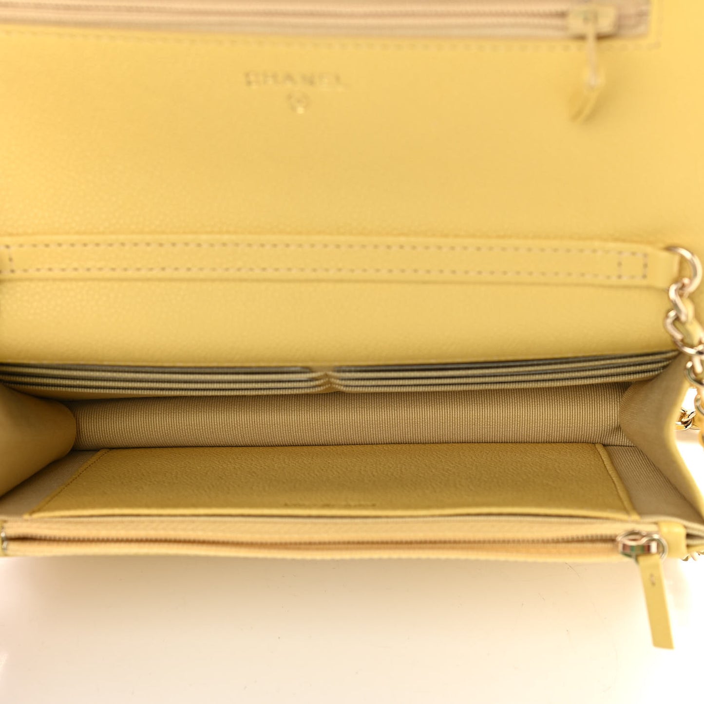 Caviar Quilted Tiny CC Wallet On Chain WOC Yellow