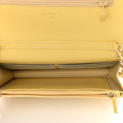 Chanel Caviar Quilted Tiny CC Wallet On Chain WOC Yellow 5 of 12
