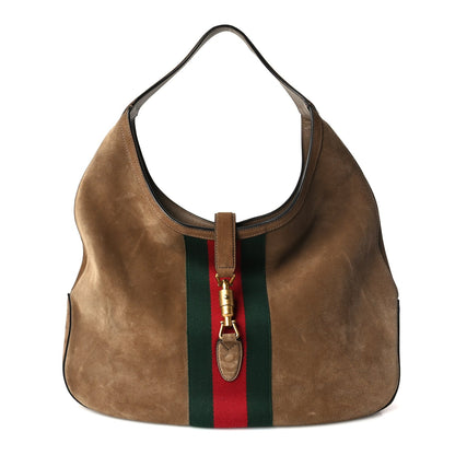 Gucci Suede Cudu Web Large Jackie Hobo Marron Glace 1 of 9