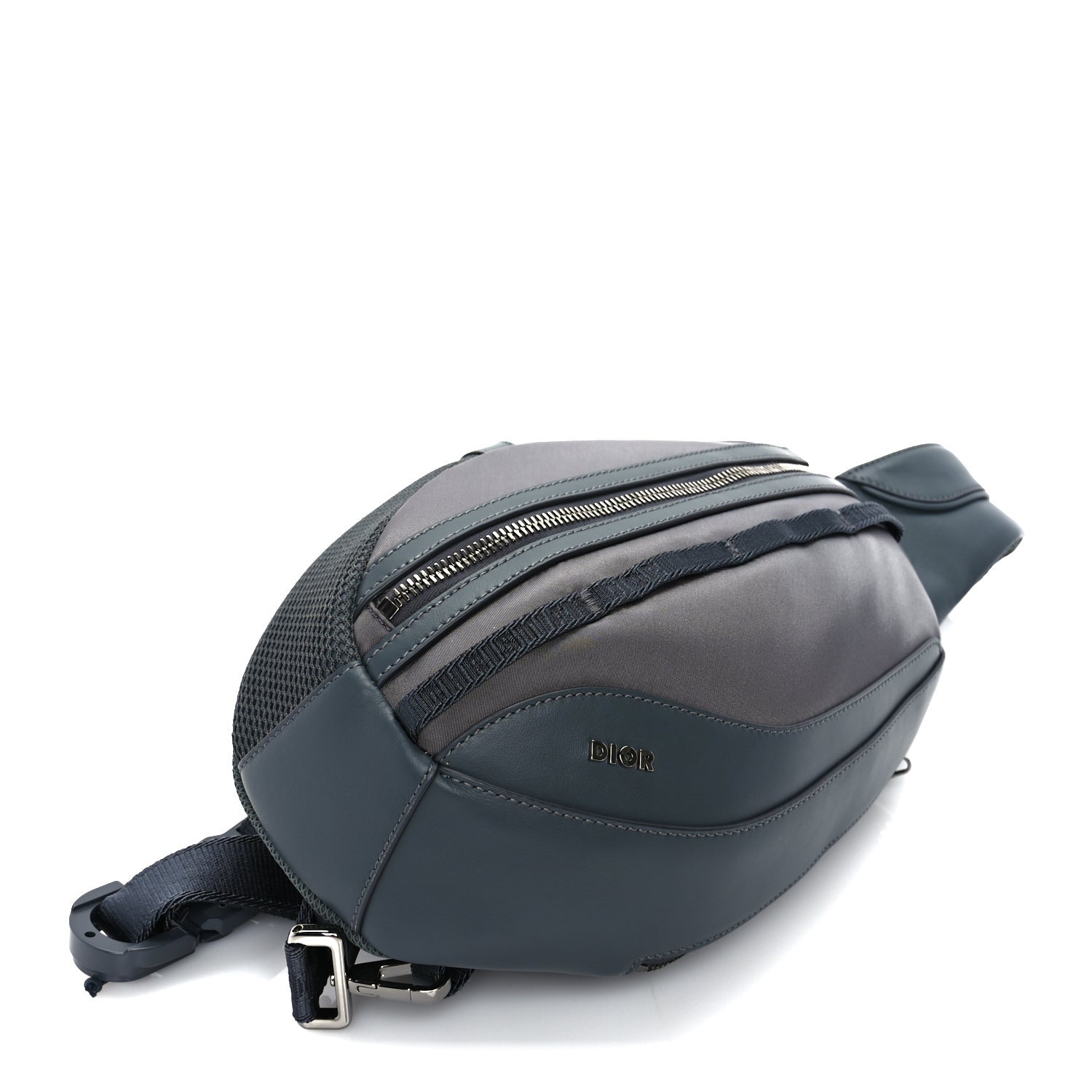 Christian Dior Calfskin Nylon Scarab Sling Bag  Grey 7 of 8