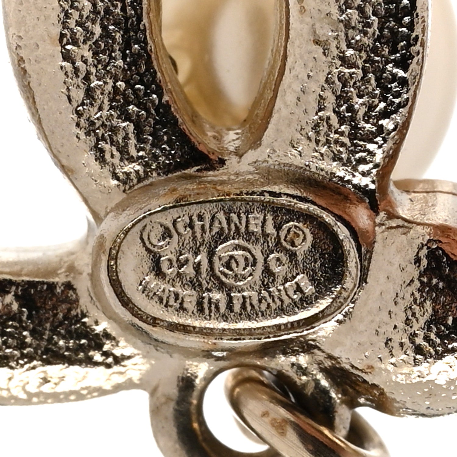 Chanel Crystal Pearl CC Drop Earrings Gold Pearly White 5 of 6