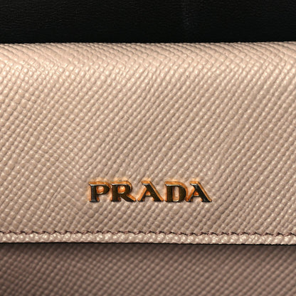 Prada Saffiano Cuir Medium Double Bag Cammeo Black 5 of 8