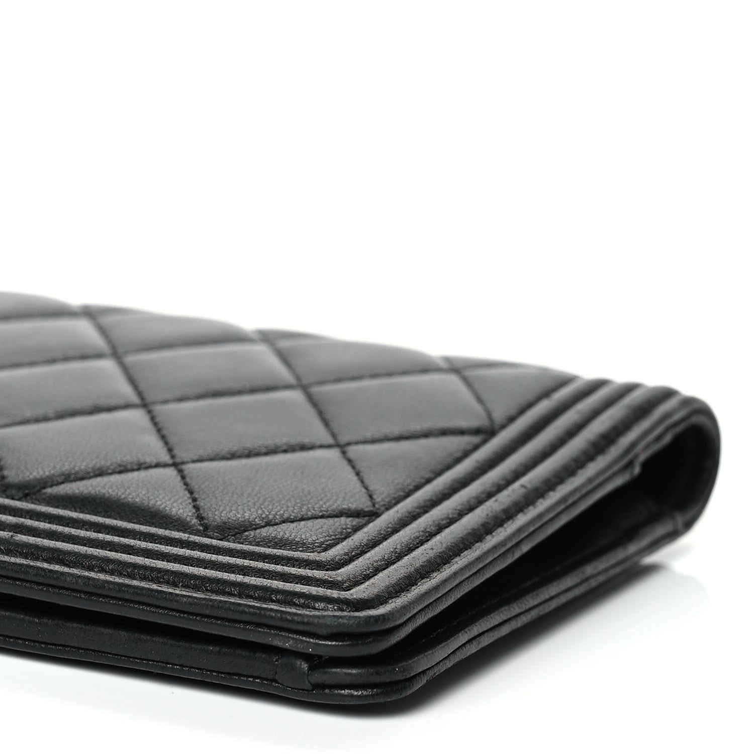 Chanel Lambskin Quilted Boy Yen Wallet Black 10 of 10
