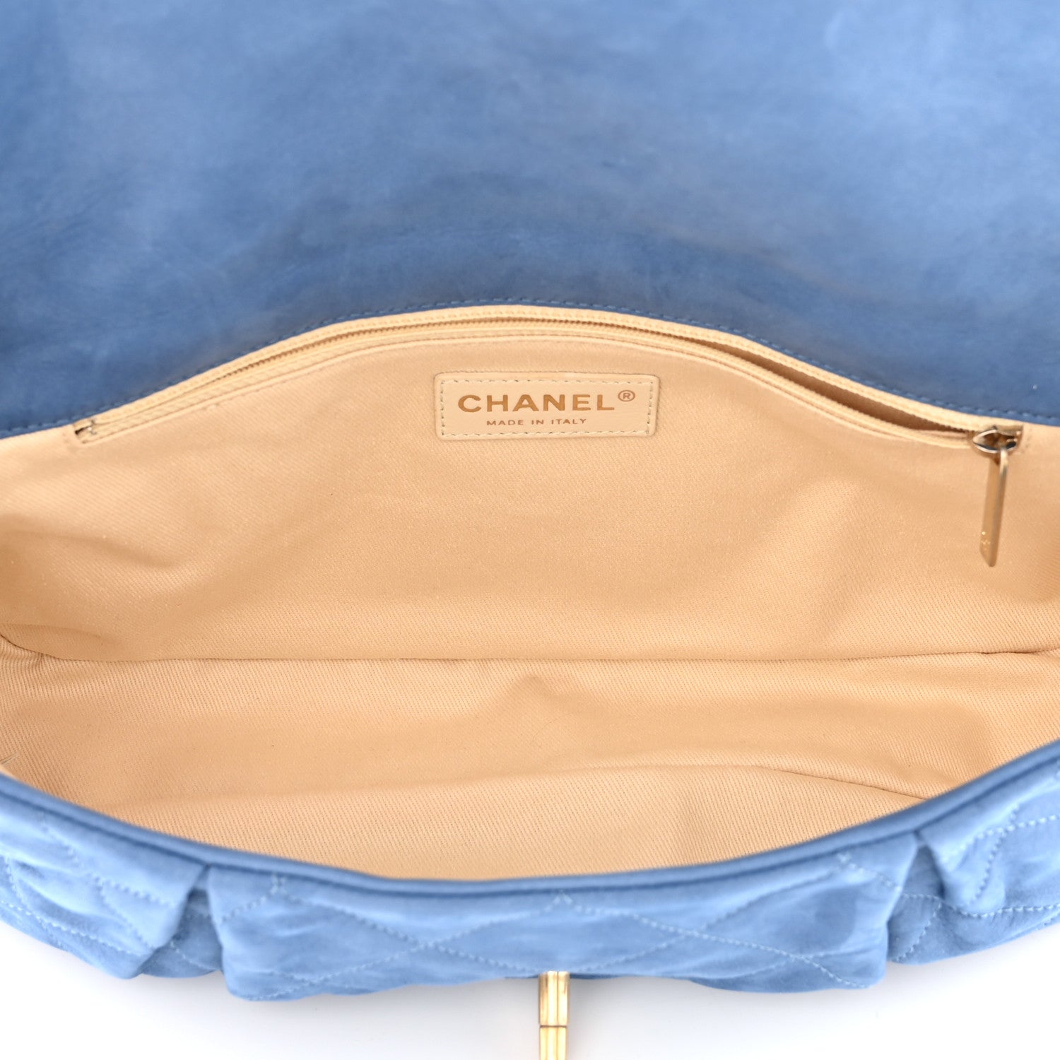 Chanel Iridescent Calfskin Large Chic Quilt Flap Blue 5 of 11