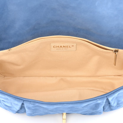 Chanel Iridescent Calfskin Large Chic Quilt Flap Blue 5 of 11