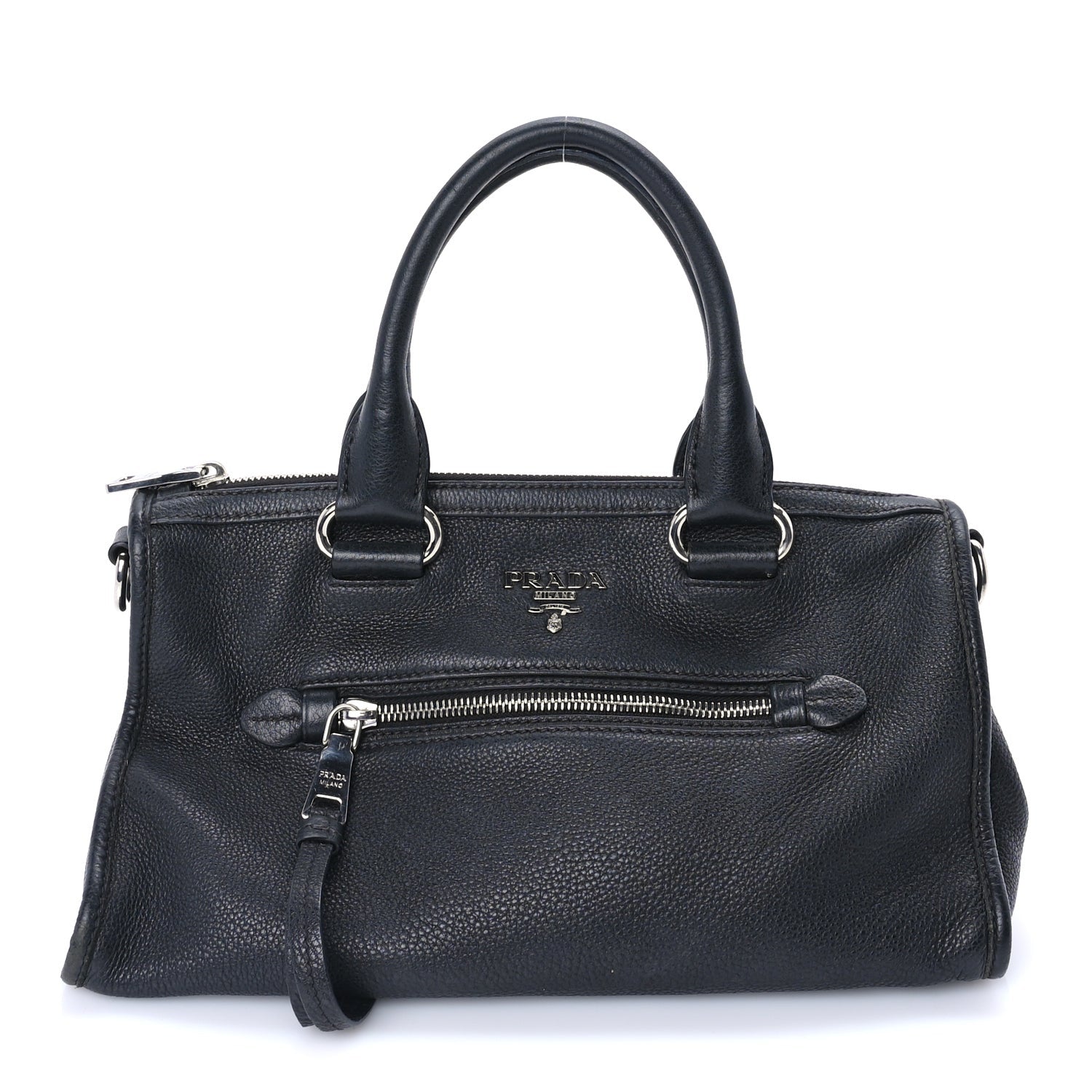 Prada Vitello Phenix Shopping Satchel Black 1 of 7