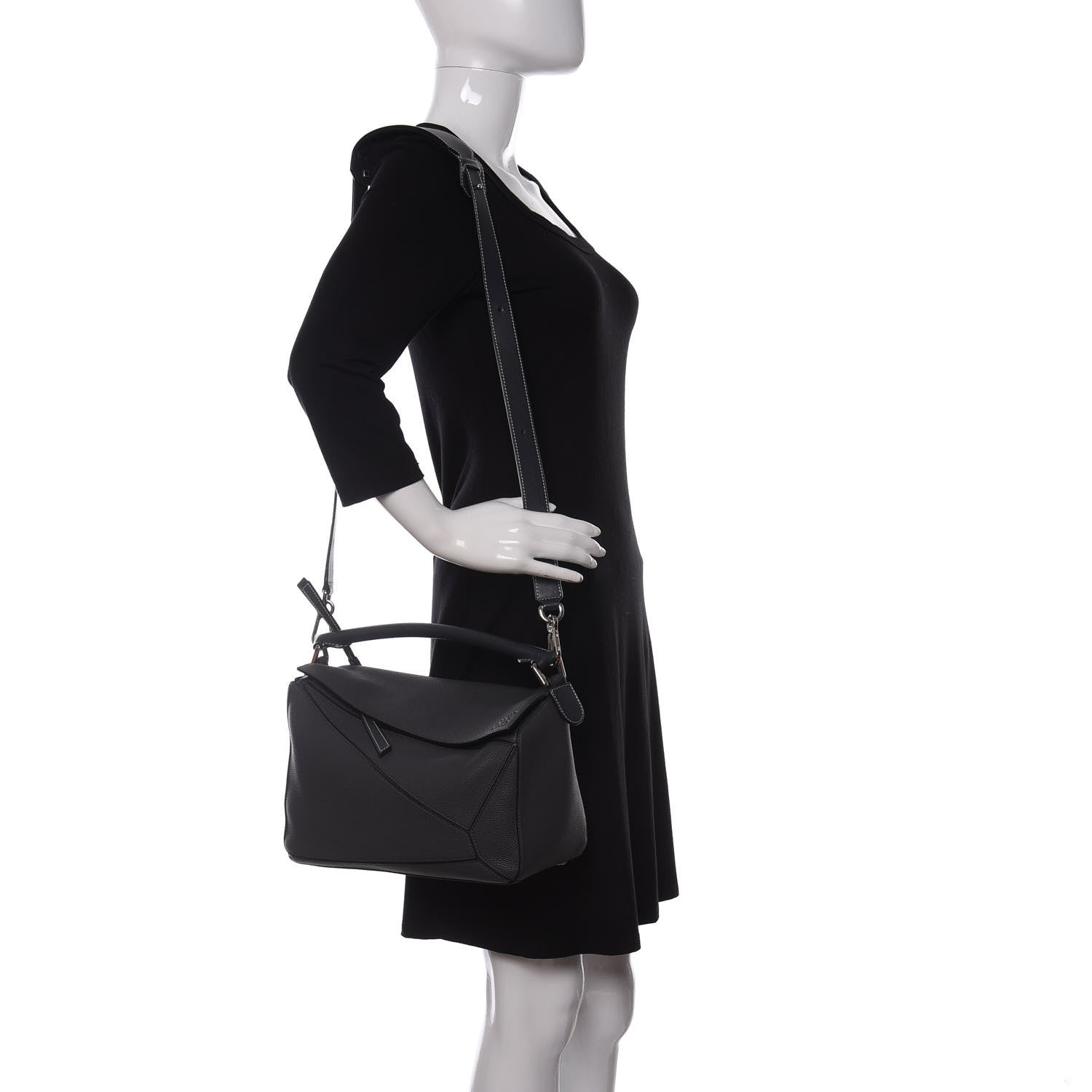 Loewe Calfskin Medium Puzzle Bag Grey 2 of 10