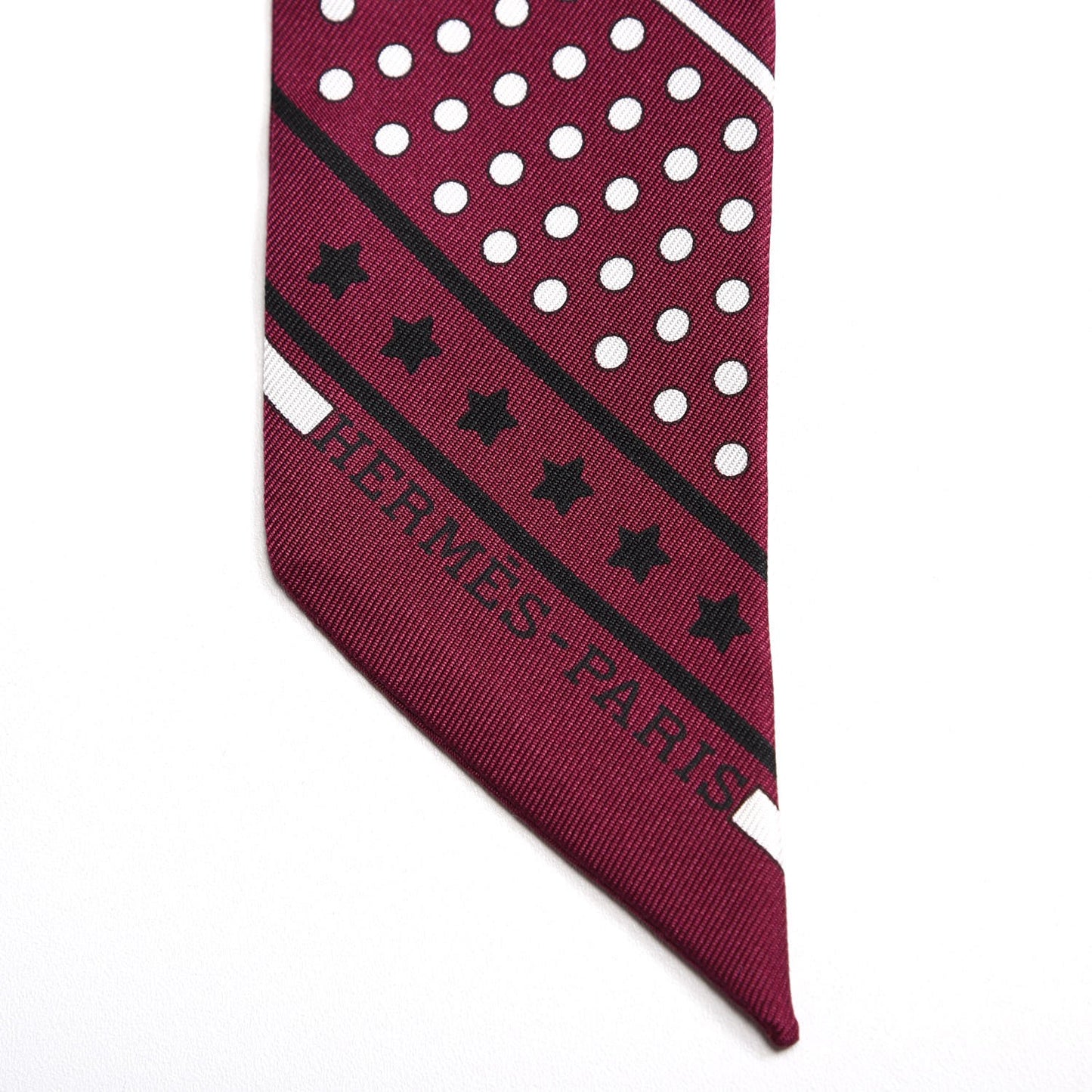 Silk Les Flacons Bandana Twilly Prune Noir Blanc