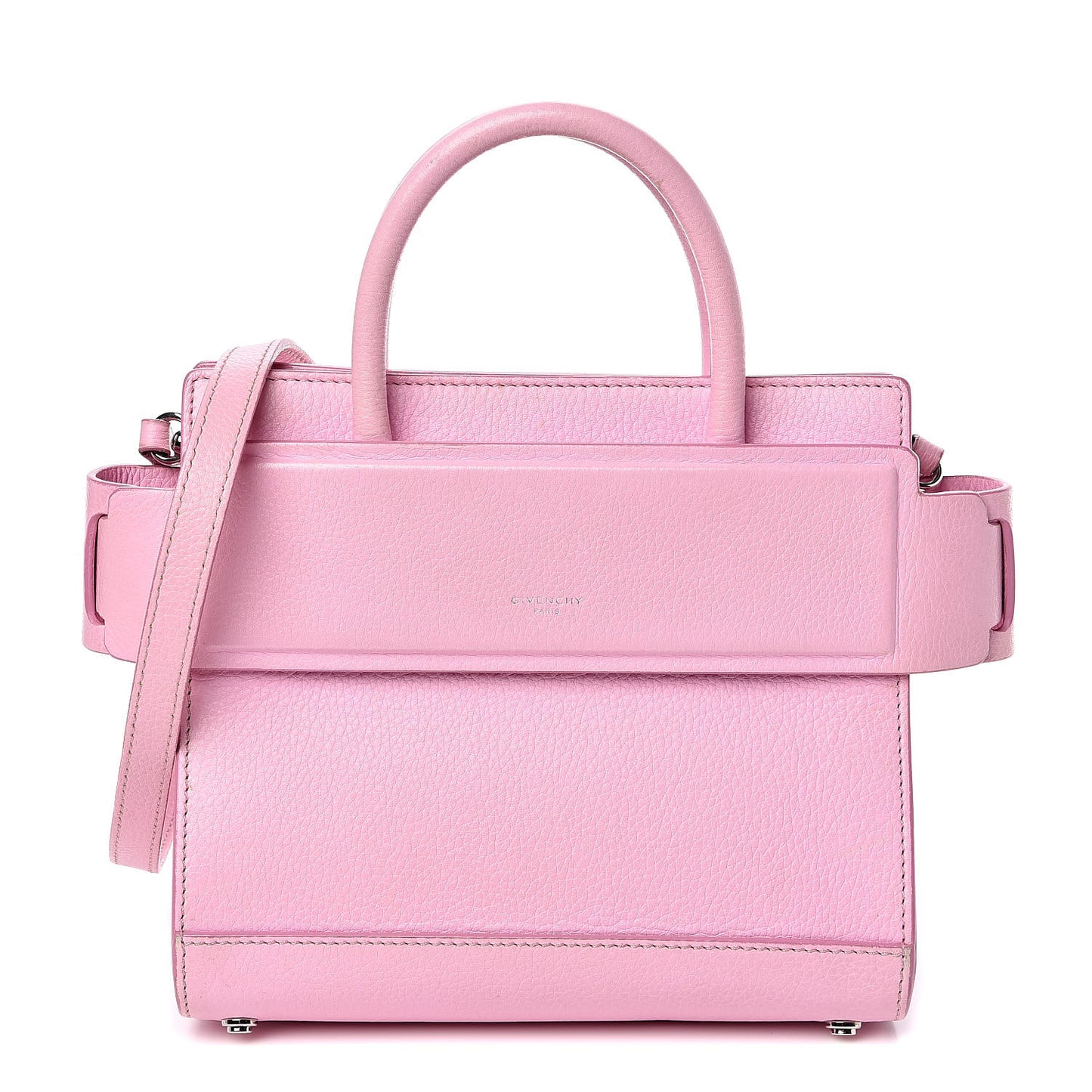 Grained Calfskin Mini Horizon Satchel Bright Pink