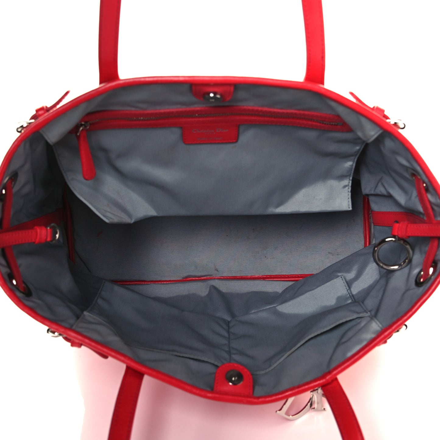 Coated Canvas Cannage Large Panarea Tote Red
