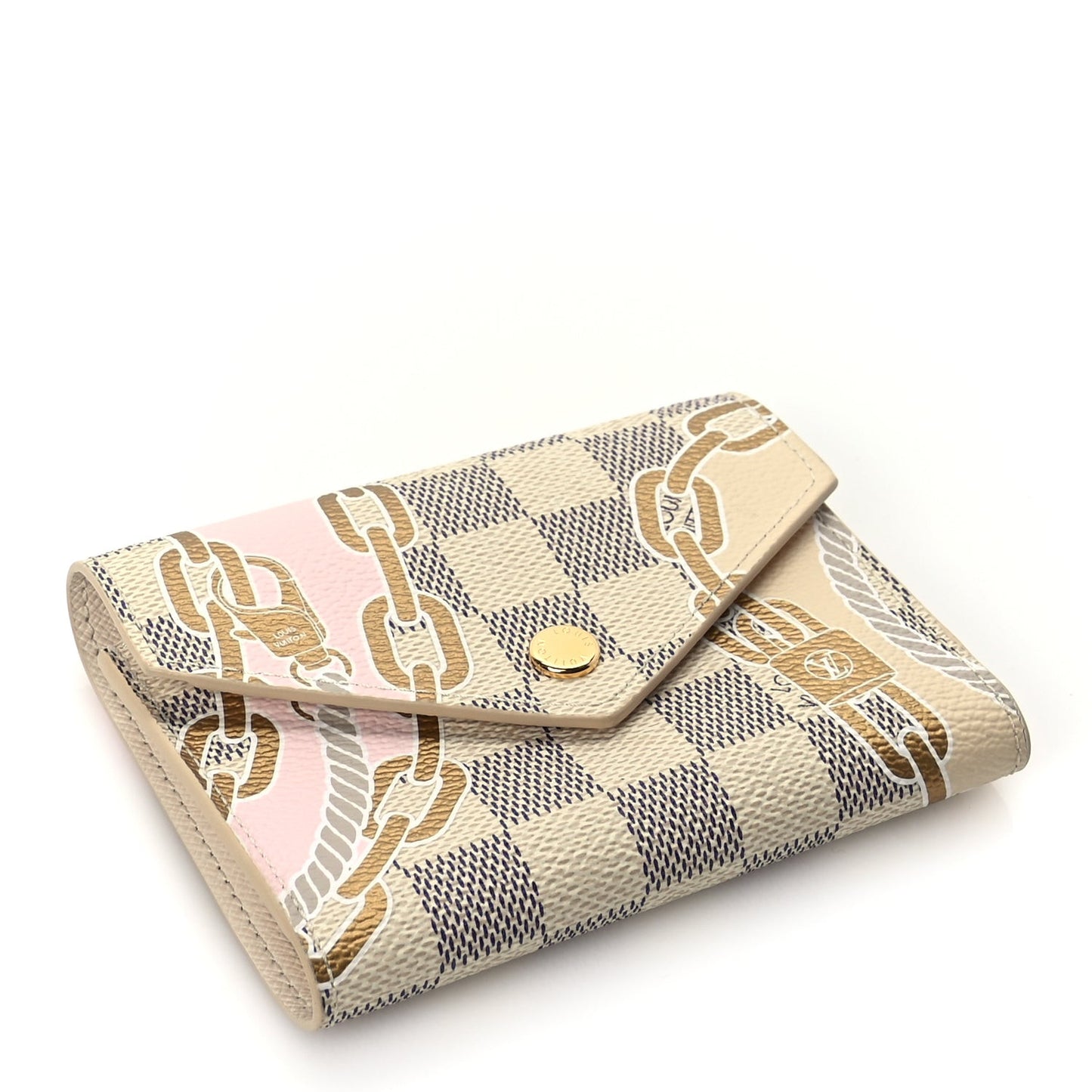 Damier Azur Nautical Victorine Wallet Gold Damier Azur