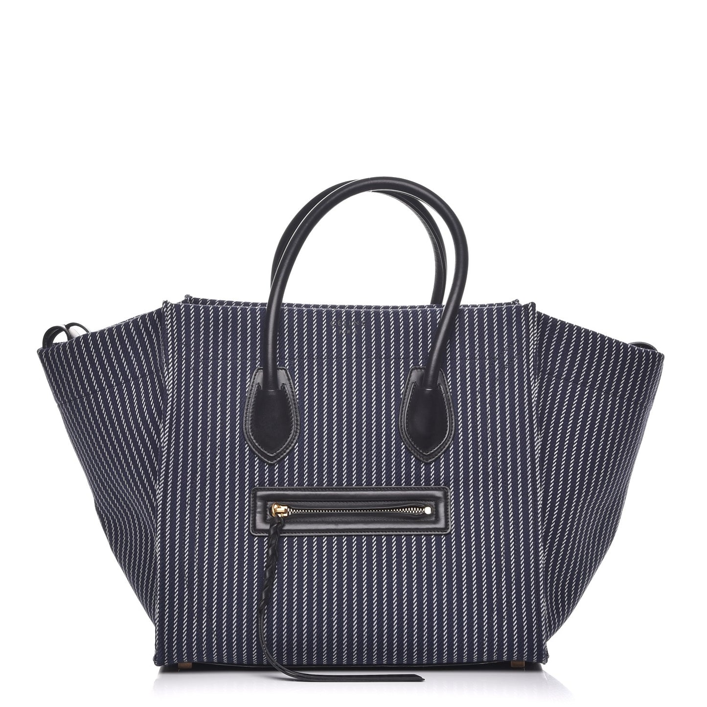 Cotton Canvas Striped Medium Phantom Luggage Navy White