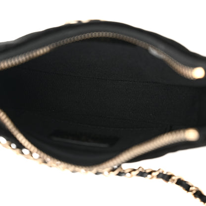 Chanel Velvet Crystal Quilted Chain Hobo Black 5 of 11