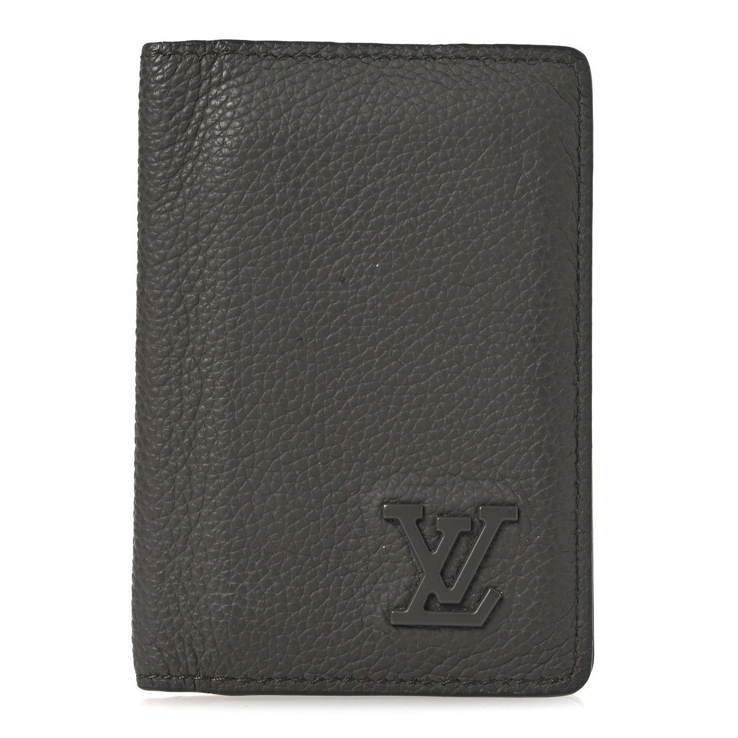 Grained Calfskin Aerogram Pocket Organizer Khaki
