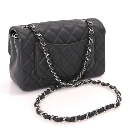 Chanel Lambskin Quilted Mini Rectangular Flap Dark Grey 2 of 9