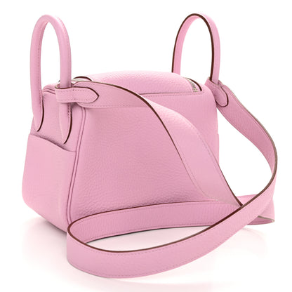 Hermes Taurillon Clemence Mini Lindy 20 Mauve Sylvestre 3 of 10