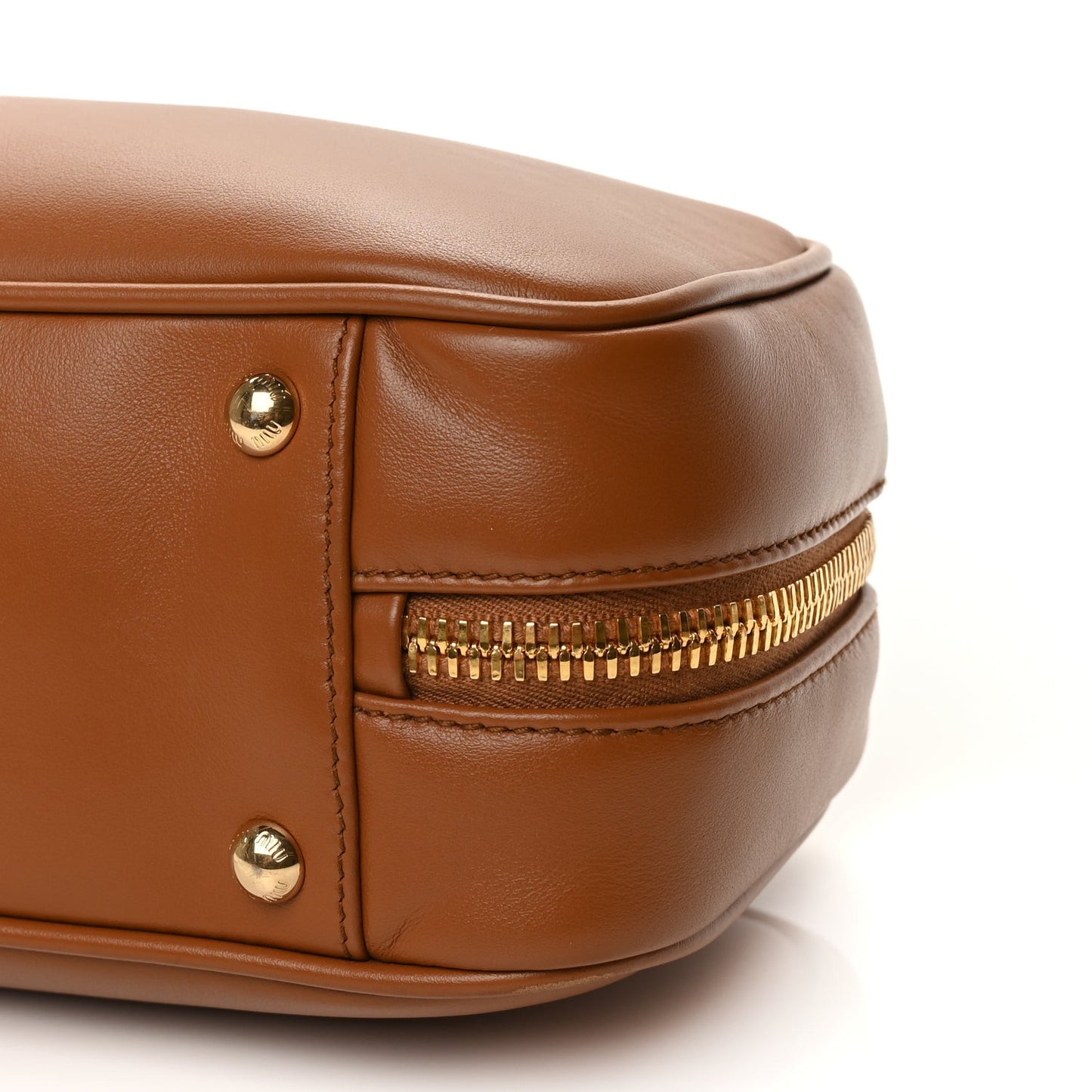 Calfskin Large Arcadie Top Handle Bag Cognac Cognac