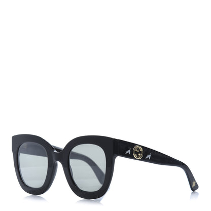 Gucci Round Frame Star Sunglasses GG0208S Black 1 of 9