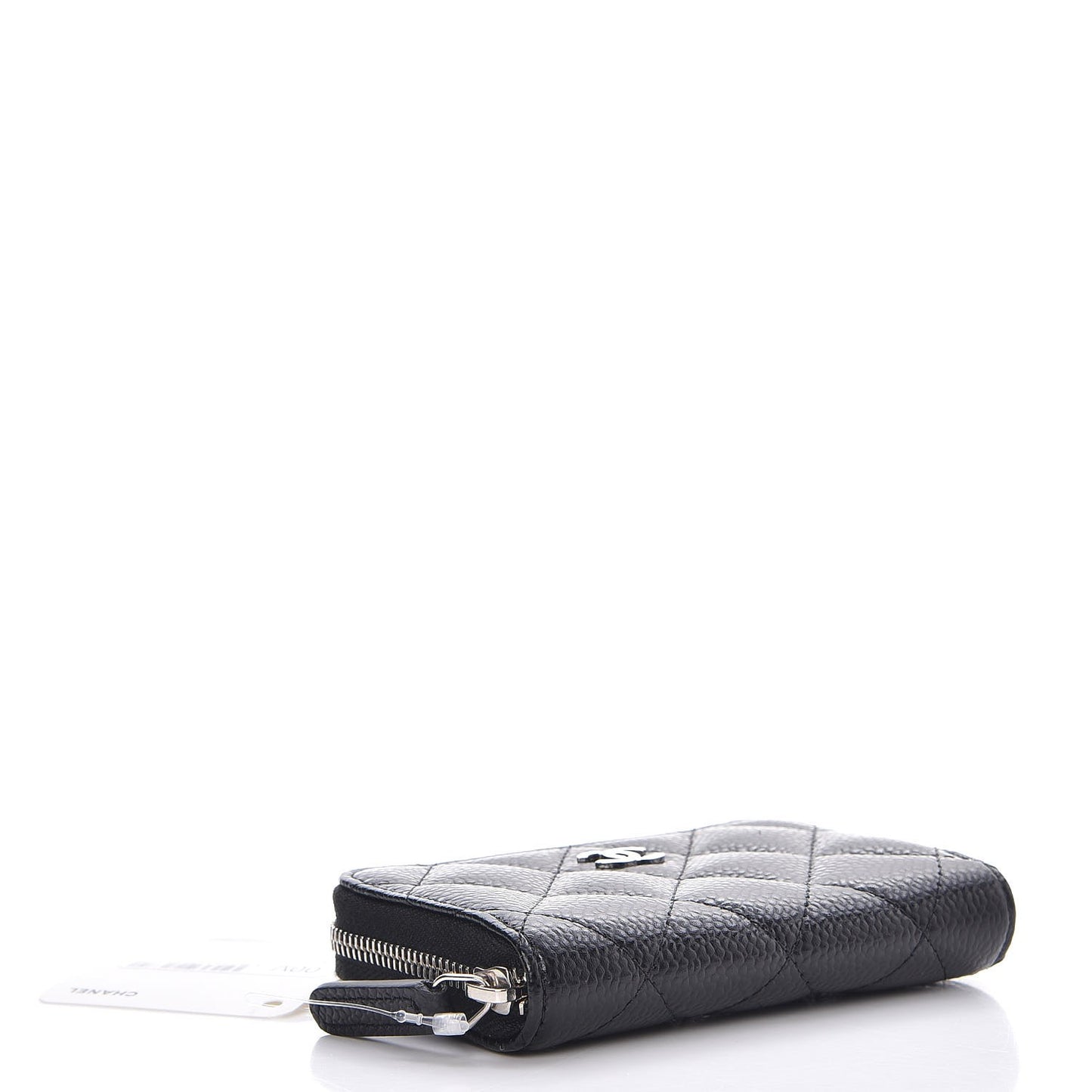 Caviar Quilted Zip Coin Purse Black