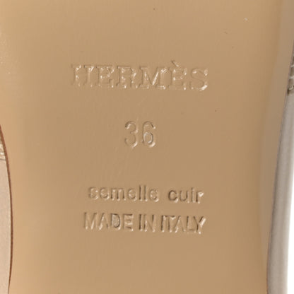 Hermes Shiny Lizard Calfskin Oz Mules 36 Beige Sarrazin 7 of 9