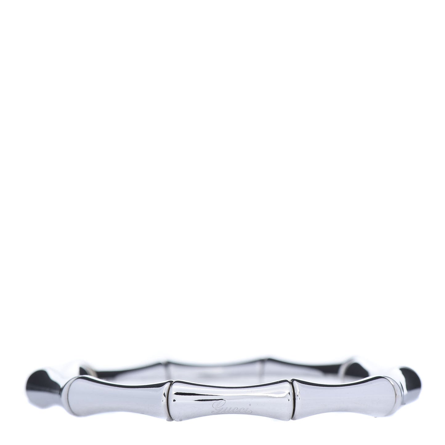 18K White Gold Medium Bamboo Spring Bracelet 18