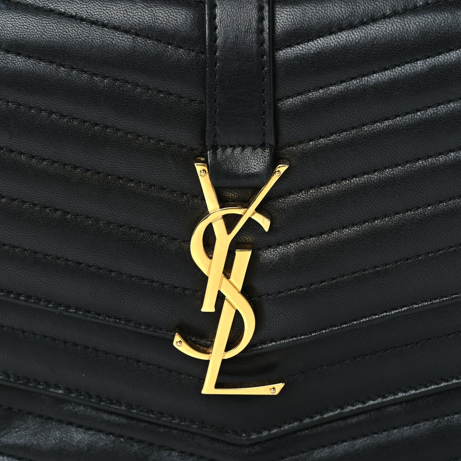 Saint Laurent Lambskin Matelasse Chevron Monogram Small Sulpice Bag Black 6 of 8
