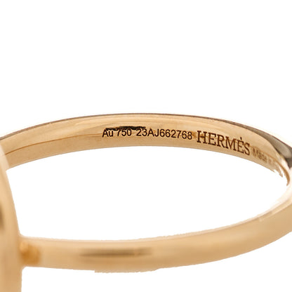Hermes 18K Rose Gold Diamond PM Echappee Ring 54 6.75 4 of 6