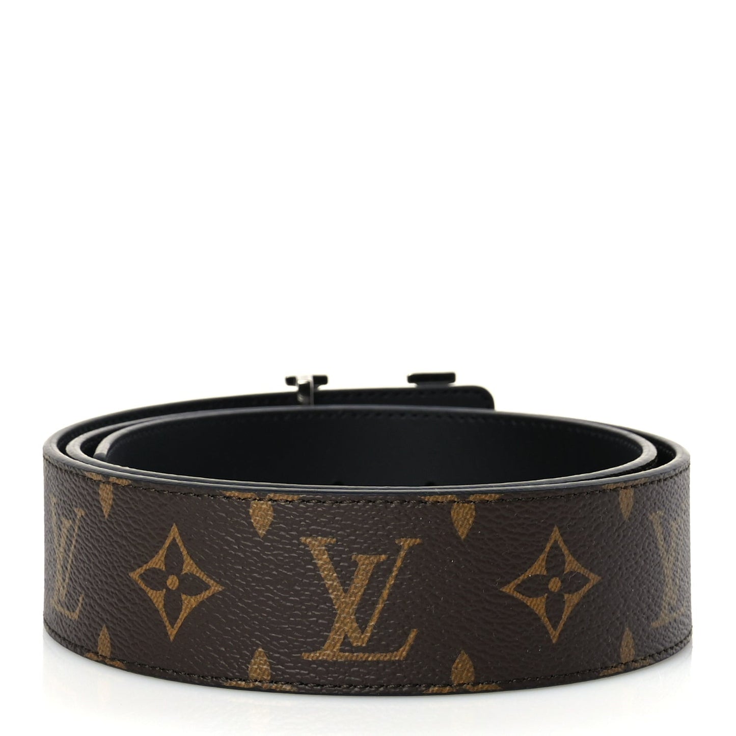 Calfskin Monogram 40mm LV Initiales Reversible Belt 90 36 Black