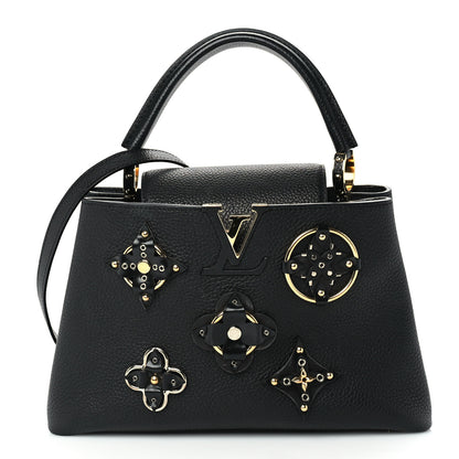 Louis Vuitton Taurillon Metallic Flowers Capucines PM Black 1 of 8